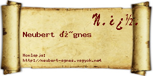 Neubert Ágnes névjegykártya